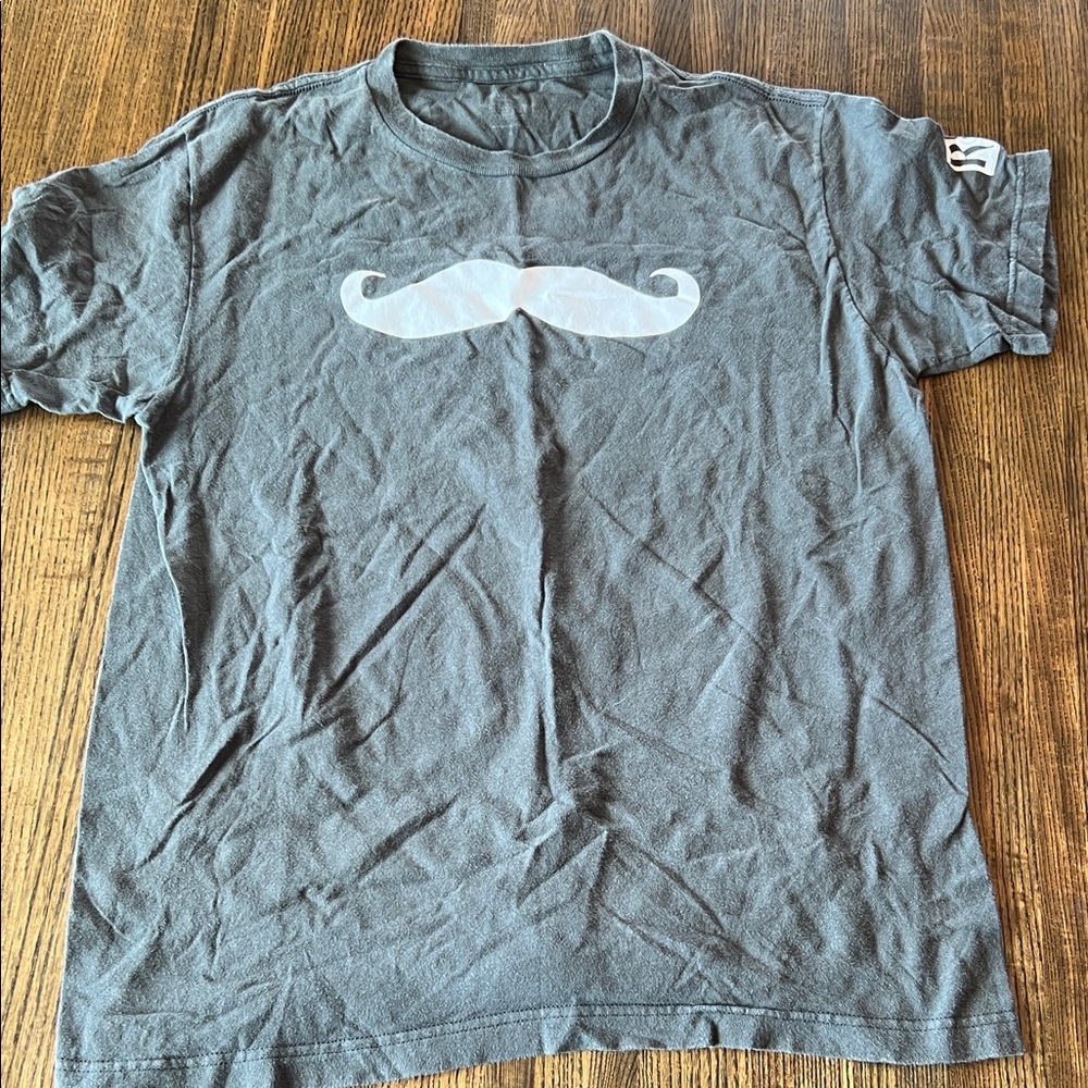 Gray Mustache Graphic T-Shirt
